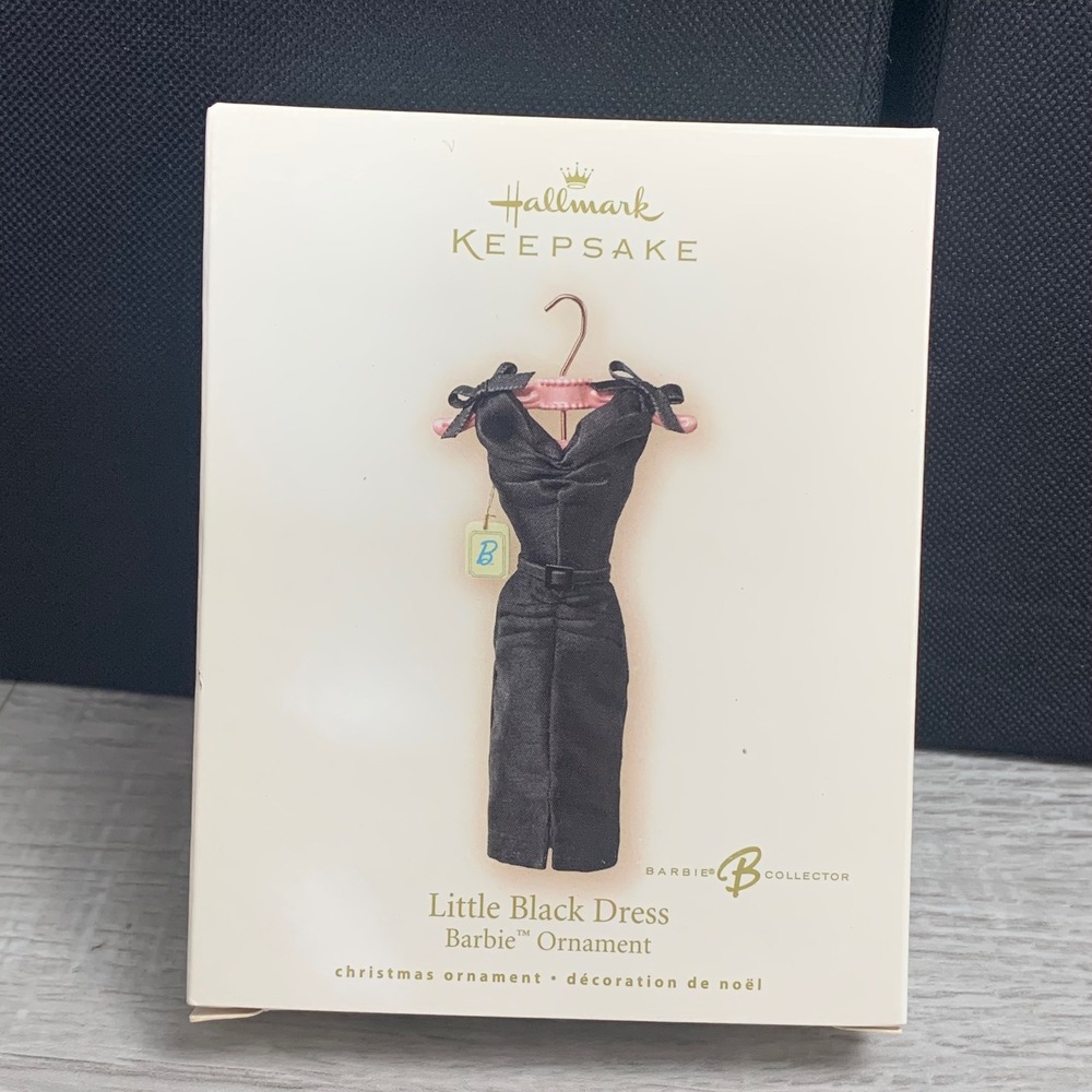 Hallmark Keepsake 2007 Barbie Little Black Dress Ornament Fabric Collector